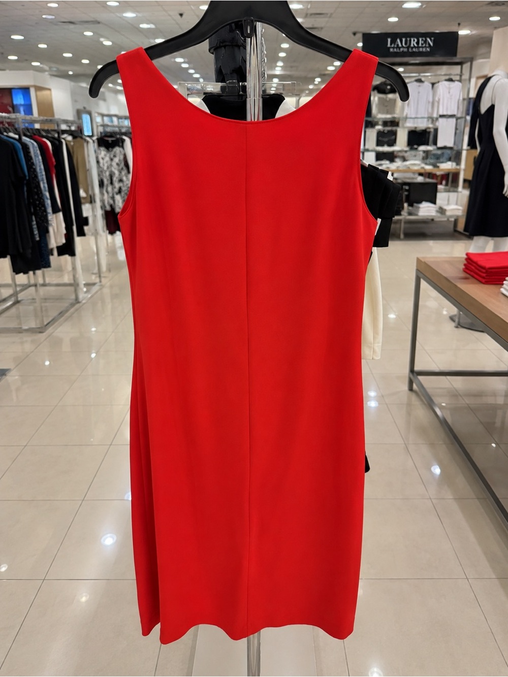 Red Sleeveless Shift Dress